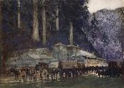 William Blamire Young When the hore team came to Walhalla oil painting artist